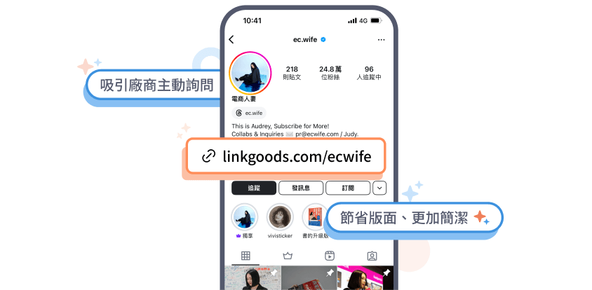 LINKGOODS高度整合所有社群連結並提升品牌形象